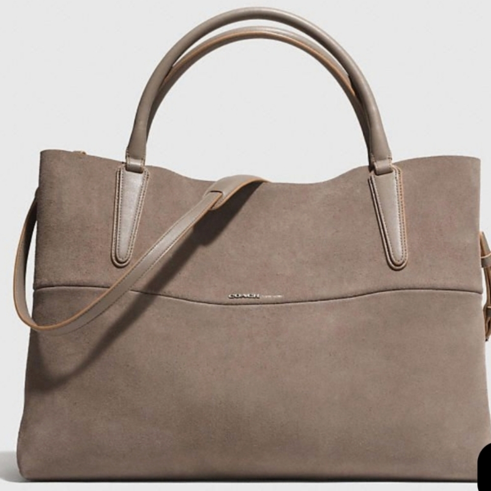 Coach Large Soft Borough Grey Suede - Picture 3 of 16